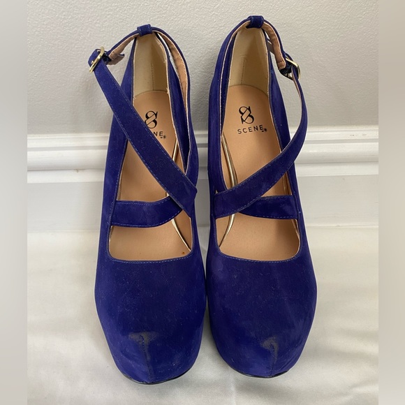 Scene Royal blue platform heels - Picture 2 of 4